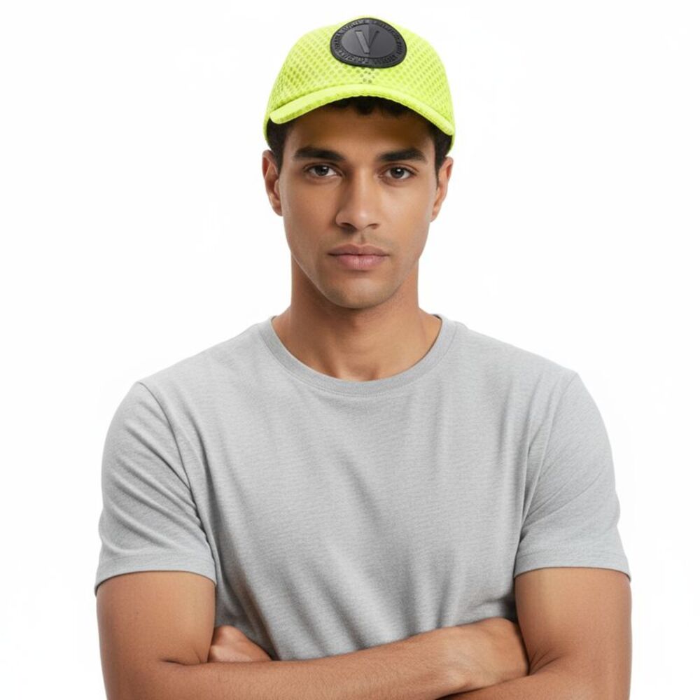 Versace Jeans Couture Neon Yellow  Medallion Baseball Cap